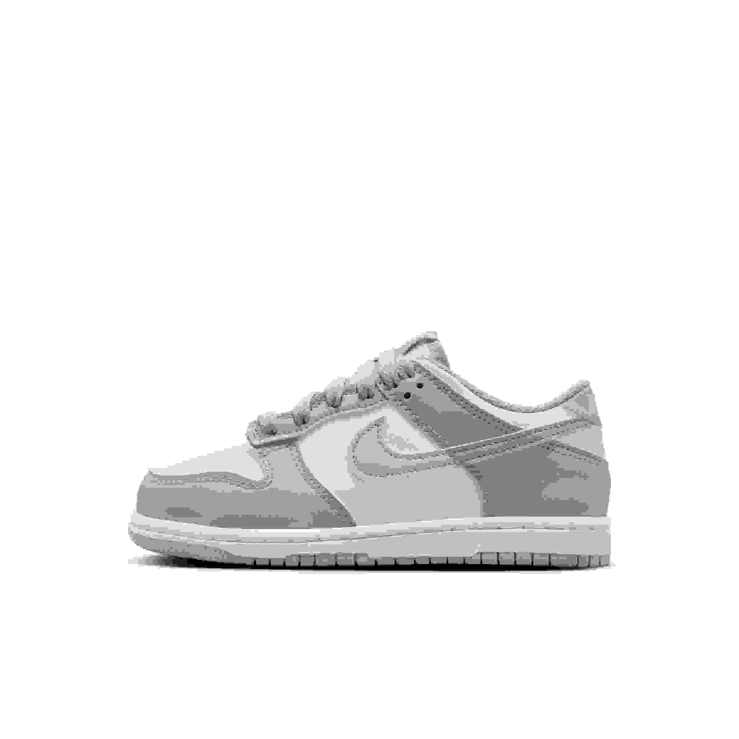 Nike Dunk Low Preschool Boys' "White/White/Light Smoke Grey" Shoe